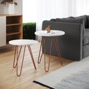 Ver imagem 1 de Mesa de Canto Duo Lisboa Ferro Cobre Tampo Branco