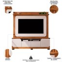 Ver imagem 3 de Estante Painel para Tv 65 Pol 182cm Ripado Vanie D04 Off White/freijo - Mpozenato