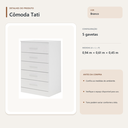 Ver imagem 4 de Cômoda Tati 5 Gavetas para Quarto Branco Formimóveis
