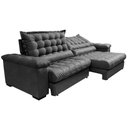 Ver mais imagens de Sofá Retrátil e Reclinável 2,55m Molas Ensacadas Cama inBox Big Space com Bordado 3D Velusoft