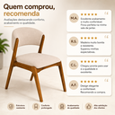 Ver imagem 5 de Kit 4 Cadeira de Jantar Premium Madeira Maciça Kathelen:Bege Linho/Mel