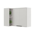Ver imagem 1 de Armário Aéreo Cozinha Modulado Alpha 2505 Canto Reto C/ 2 Portas 94cm Branco - Carraro
