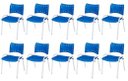Ver imagem 2 de Cadeira Iso Base Branco Igreja, Escola, Escritório - Azul Kit 10 Peças