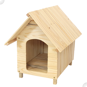 Casinha de Cachorro De Madeira Sem Pintura Simples Extra Grande n5