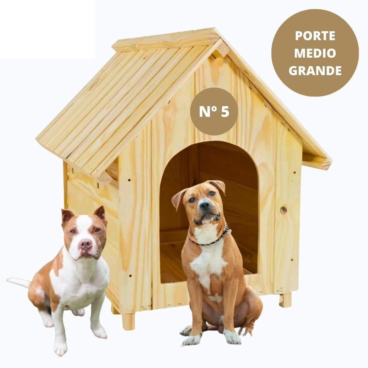 Casinha de Cachorro De Madeira Sem Pintura Simples Extra Grande n5 - 2