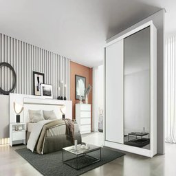Guarda Roupa Virtus 1600 2 Portas 3 Gavetas 1 Espelho Cor:branco - 1