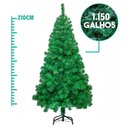 Ver imagem 2 de Árvore de Natal Grande Luxo Desmontável 2 Metros com 1150 Galhos e Base de Ferro