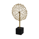 Ver imagem 1 de Escultura Decorativa Coral em Alumínio Dourado com Base de Mármore Preta 16 cm