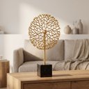 Ver imagem 5 de Escultura Decorativa Coral em Alumínio Dourado com Base de Mármore Preta 16 cm