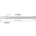 Ver imagem 2 de Abraçadeira Nylon Preta Enforca Gato 4,8 X 300mm 50 Un | Fertak