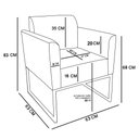 Ver imagem 6 de Poltrona Marisa Linho Base Industrial Metálica Dourado - D'Rossi