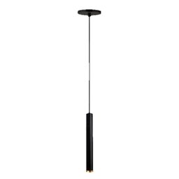 Pendente Tubo Palito 30cm - Preto com Anel Ouro - 1