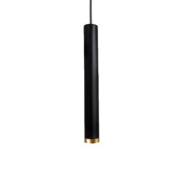 Pendente Tubo Palito 30cm - Preto com Anel Ouro - 2