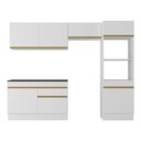 Ver imagem 5 de Armário de Cozinha Compacta 4 Peças com Rodapé Mp2193 Made Multimóveis Branco/dourado
