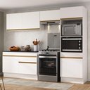 Ver imagem 2 de Armário de Cozinha Compacta 4 Peças com Rodapé Mp2193 Made Multimóveis Branco/dourado