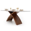 Ver imagem 4 de Mesa de Jantar Liz com Vidro Canto Garrafa Mmj-as As-castanho Claro/off White Laca 1,60m