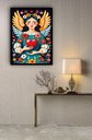Ver imagem 2 de Quadro Decorativo Art Folk Mulher Asas Coração - 70x50cm:moldura Preta