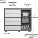 Ver imagem 3 de Cômoda Sapateira Duello 5 Gavetas 1 Porta Branco