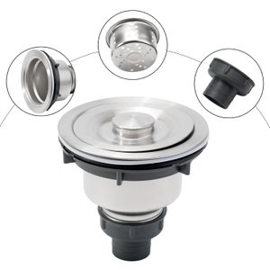 Válvula de Pia Lux 4 1/2" Inox 304 com Cesto Removível