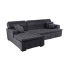Ver imagem 5 de Sofá Orlando 2.40x1.70m com Chaise, Retrátil e Reclinável - Chumbo
