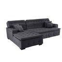 Ver imagem 2 de Sofá Orlando 2.40x1.70m com Chaise, Retrátil e Reclinável - Chumbo