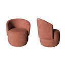 Ver imagem 1 de Kit 2 Poltronas Decorativa Beatriz Orgânica Bouclé Terracota