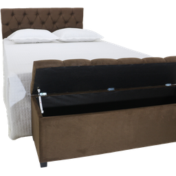 Kit Baú NEW 160cm e Cabeceira Queen 160cm x 50cm cor Marrom - 3 Kit Baú NEW 160cm e Cabeceira Queen 160cm x 50cm cor Marrom - 3