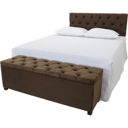 Kit Baú NEW 160cm e Cabeceira Queen 160cm x 50cm cor Marrom - 2 Kit Baú NEW 160cm e Cabeceira Queen 160cm x 50cm cor Marrom - 2