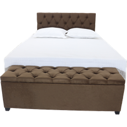 Kit Baú NEW 160cm e Cabeceira Queen 160cm x 50cm cor Marrom - 1 Kit Baú NEW 160cm e Cabeceira Queen 160cm x 50cm cor Marrom - 1