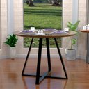 Ver imagem 1 de Mesa Modelo Industrial Jantar Laís 90 Cm com Pés de Ferro Imbuia