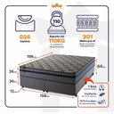 Ver imagem 3 de Conjunto Cama Box Queen c/ Molas Ensacadas Montreal Cinza 158x198x64