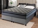 Ver imagem 1 de Conjunto Cama Box Queen c/ Molas Ensacadas Montreal Cinza 158x198x64