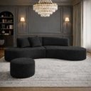 Ver imagem 1 de Sofá e Puff Orgânico Virginia 300cm Sala Boucle: Preto