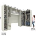 Ver imagem 4 de Quarto Modulado Casal Seletto 6 Peças com Canto Oblíquo Areia - Móveis Henn