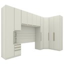 Ver imagem 1 de Quarto Modulado Casal Seletto 6 Peças com Canto Oblíquo Areia - Móveis Henn