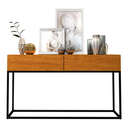 Ver imagem 4 de Aparador Moderno para Hall de Entrada 110 Cm Base Metálica Preta Mdf/mdp Resistente com Gavetas:natu