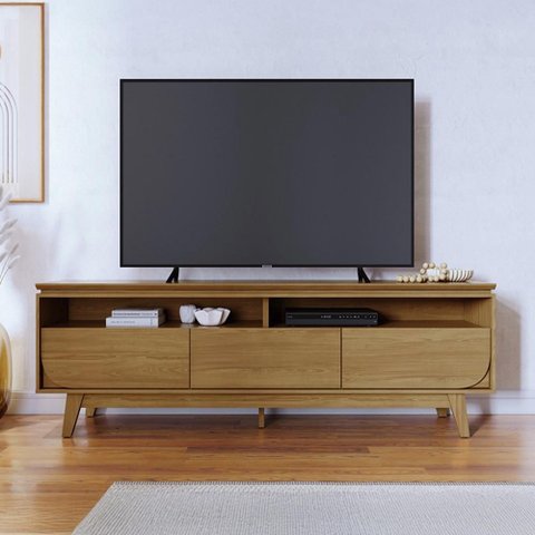 Rack Bancada 3 Gavetas Tvs até 75 Polegadas Selene - Cumaru
