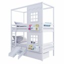 Ver imagem 6 de Beliche Casinha Reta 2 Janelas 2 Gavetas Escorregador Branco