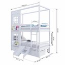 Ver imagem 7 de Beliche Casinha Reta 2 Janelas 2 Gavetas Escorregador Branco