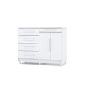 Ver imagem 1 de Cômoda Sapateira Huelva 2 Portas 5 Gavetas Branco em Mdf Mdp com Puxador em Mdf Sirius