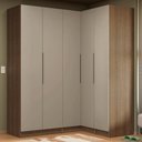 Ver imagem 1 de Guarda-Roupa Modulado de Canto 310 cm 5 Portas 2 Gavetas Rustic/Crema Neo Madesa 02