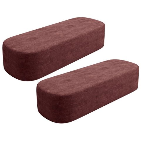 Kit 02 Puffs Decorativo Orgânico para Living Quarto 195cm Doha W01 Linho Bordô - Lyam Decor