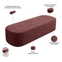 Ver imagem 4 de Kit 02 Puffs Decorativo Orgânico para Living Quarto 195cm Doha W01 Linho Bordô - Lyam Decor