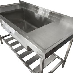 Pia Aço Inox Industrial 130x70x90 Cm Cuba Grande Cubão Centralizada Nortinox - 4