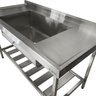 Pia Aço Inox Industrial 130x70x90 Cm Cuba Grande Cubão Centralizada Nortinox - 4