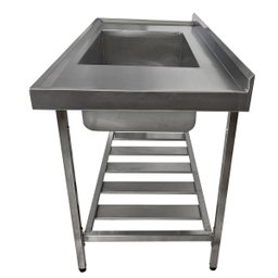 Pia Aço Inox Industrial 130x70x90 Cm Cuba Grande Cubão Centralizada Nortinox - 3