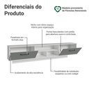 Ver imagem 4 de Rack Suspenso para Tv até 80 Polegadas 218 Cm 2 Portas Branco/cinza Agata Madesa