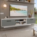 Ver imagem 1 de Rack Suspenso para Tv até 80 Polegadas 218 Cm 2 Portas Branco/cinza Agata Madesa