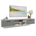 Ver imagem 2 de Rack Suspenso para Tv até 80 Polegadas 218 Cm 2 Portas Branco/cinza Agata Madesa