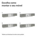 Ver imagem 6 de Rack Suspenso para Tv até 80 Polegadas 218 Cm 2 Portas Branco/cinza Agata Madesa